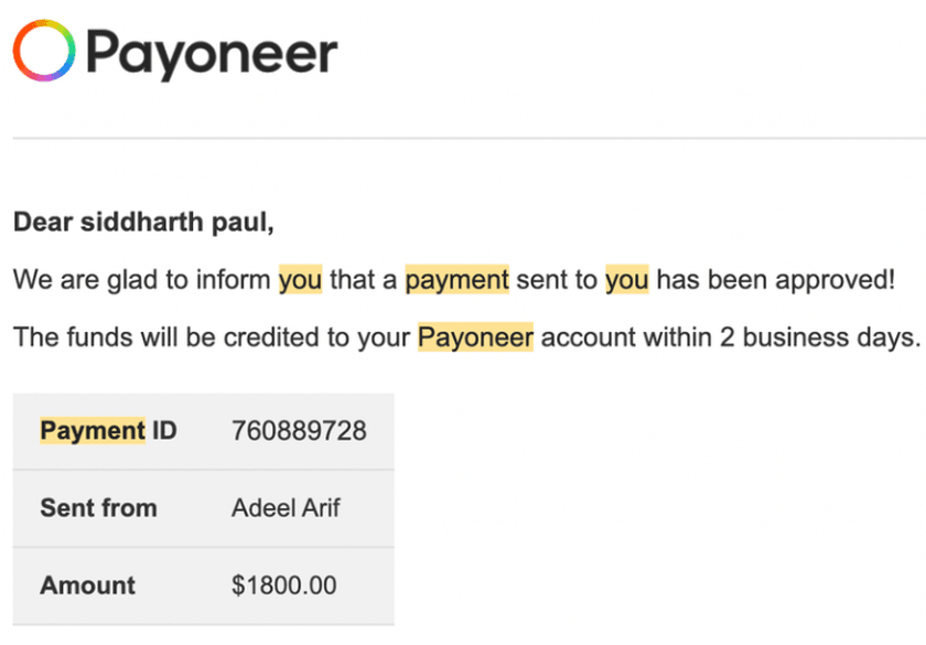 Payment proof 1