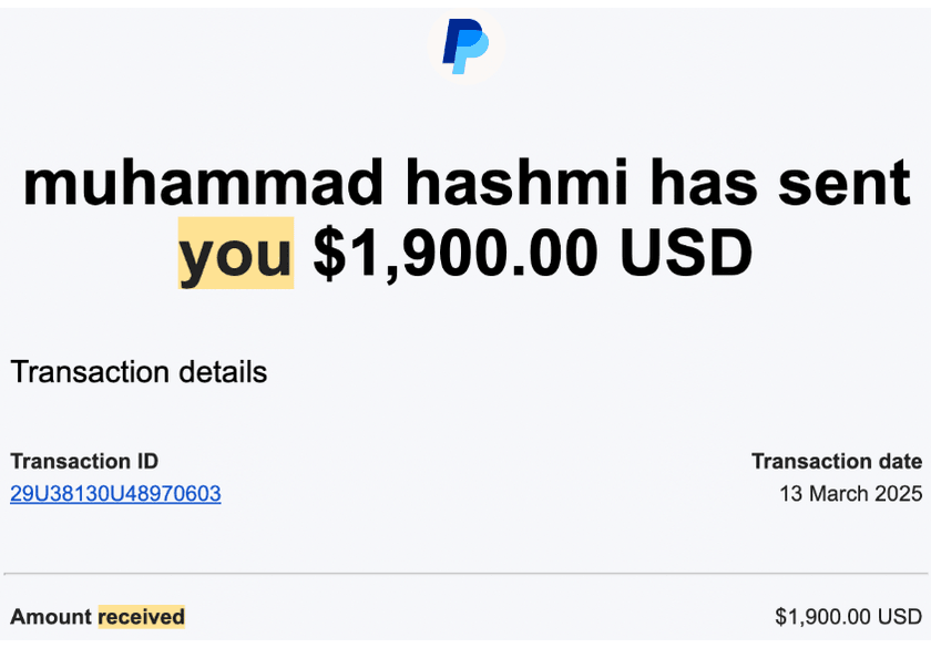 Payment proof 14
