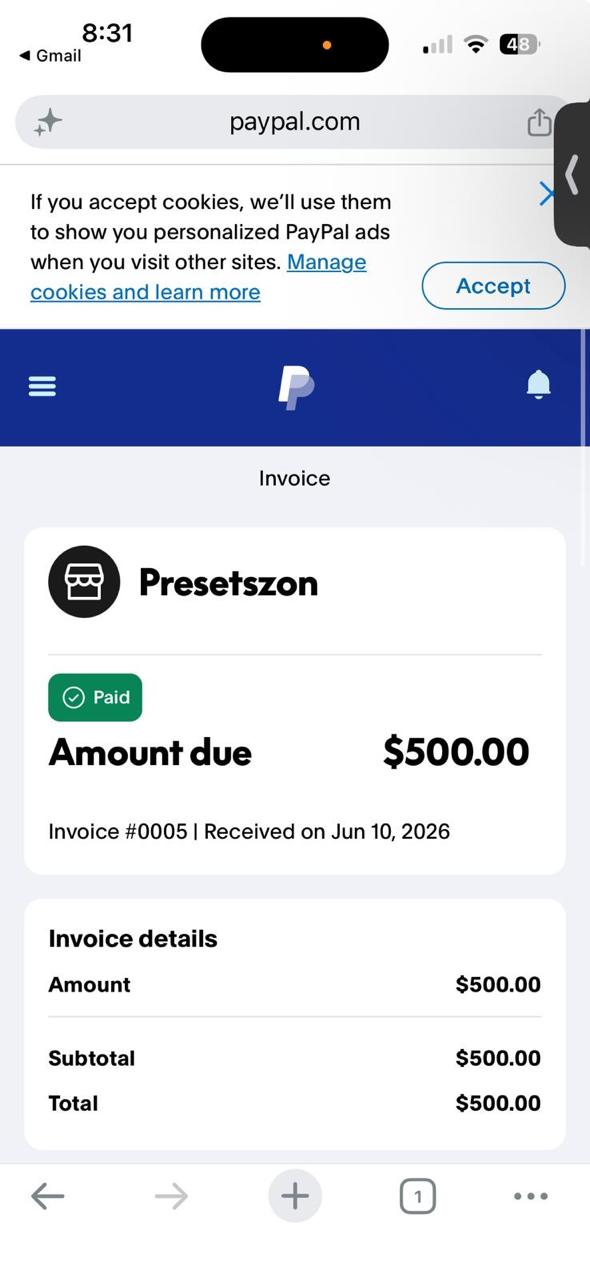 Payment received proof 1